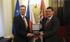 14 November 2019 National Assembly Deputy Speaker Veroljub Arsic and the Chairman of the Committee on European Affairs of the Chamber of Deputies of the Parliament of the Czech Republic Ondrej Benesik